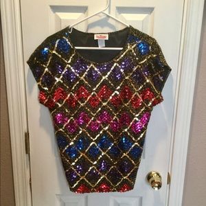 C'MON SPORTSWEAR by JERI MARQUE sequin Top